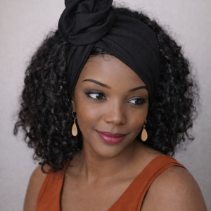 bandeau flexible  uni noir  avec fil aluminium intégré